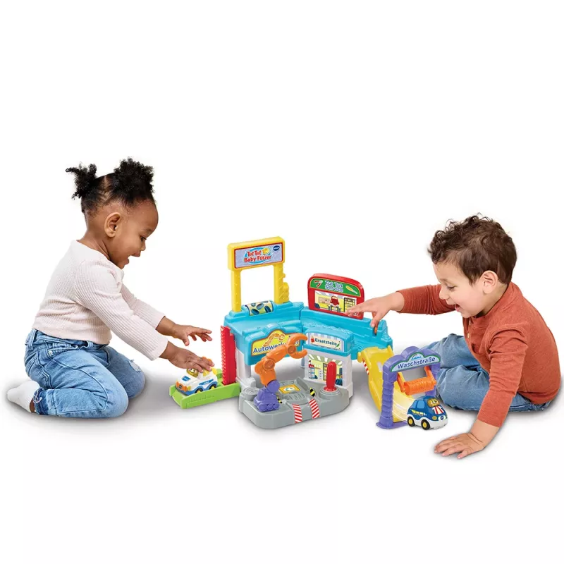 VTech Tut Tut Baby Flitzer Car Workshop playset - interaktywne zabawkowe pojazdy i garaż