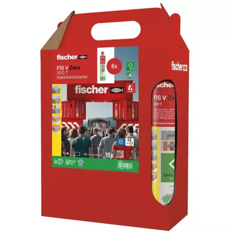 Zaprawa iniekcyjna FISCHER FIS V Zero 300 T, 6 × 300 ml kartridże (zielona)