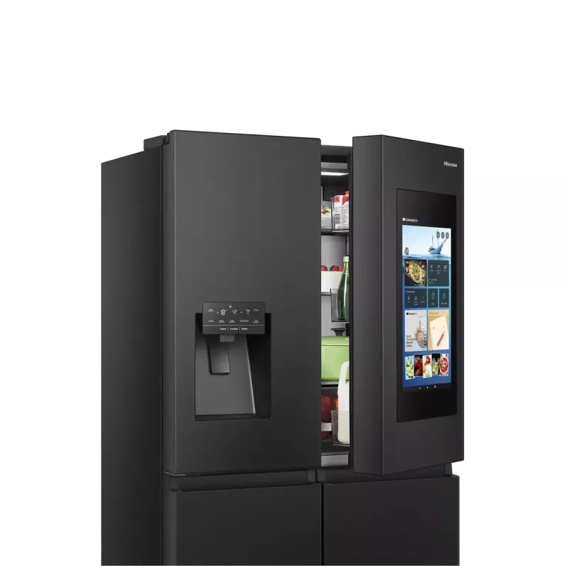 Lodówka wielodrzwiowa Hisense RQ760N4IFE – wolnostojąca, pojemność całkowita 577 L, czarna