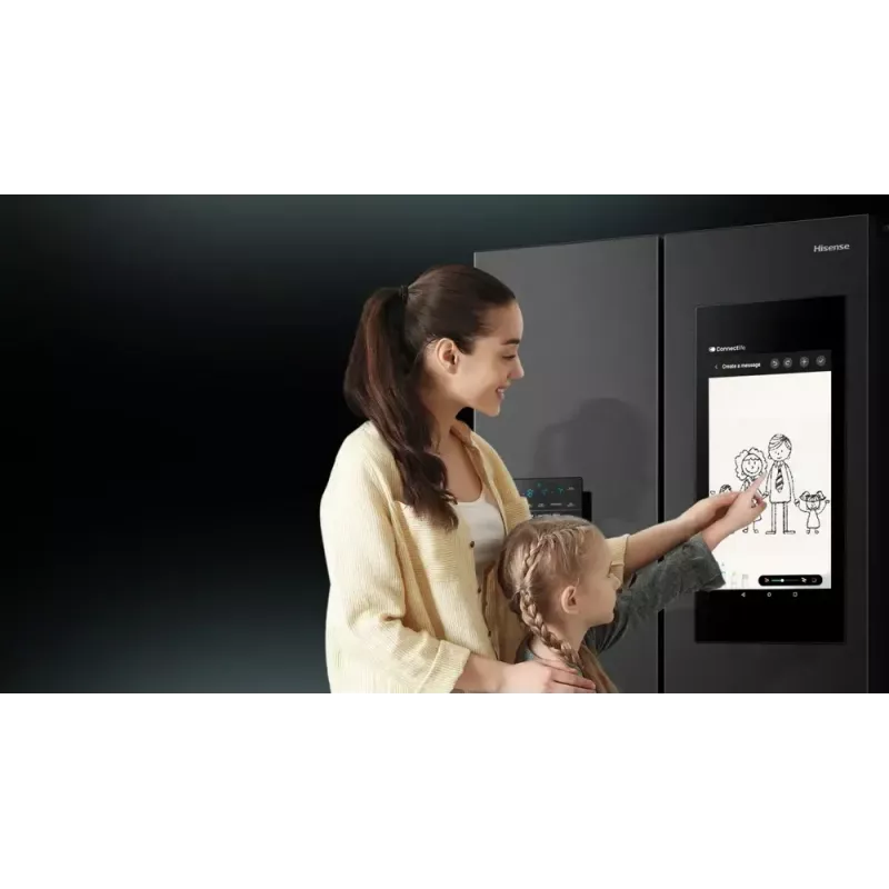Lodówka wielodrzwiowa Hisense RQ760N4IFE – wolnostojąca, pojemność całkowita 577 L, czarna
