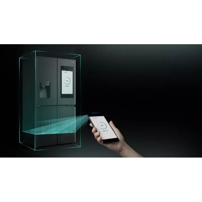 Lodówka wielodrzwiowa Hisense RQ760N4IFE – wolnostojąca, pojemność całkowita 577 L, czarna