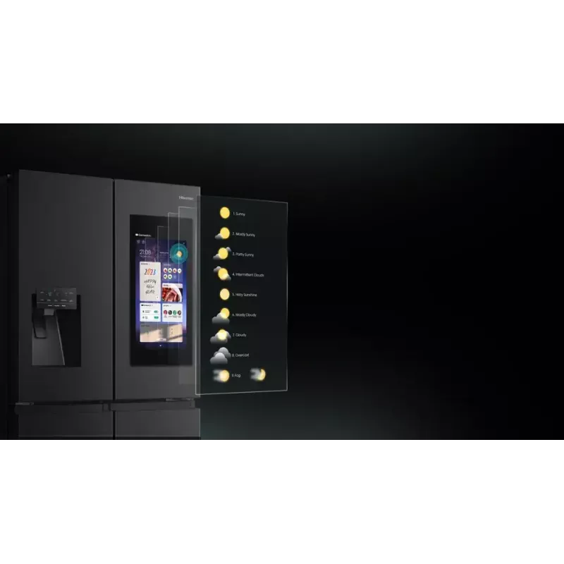 Lodówka wielodrzwiowa Hisense RQ760N4IFE – wolnostojąca, pojemność całkowita 577 L, czarna