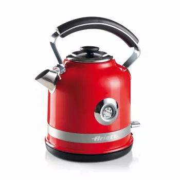 Ariete 2854 Moderna Czajnik Elektryczny, 2000 W, Pojemność 1,7 L, Bezprzewodowy 360°, Automatyczne Wyłączanie, Wyjmowany Filtr, Widoczny Poziom Wody, Termometr, czerwony
