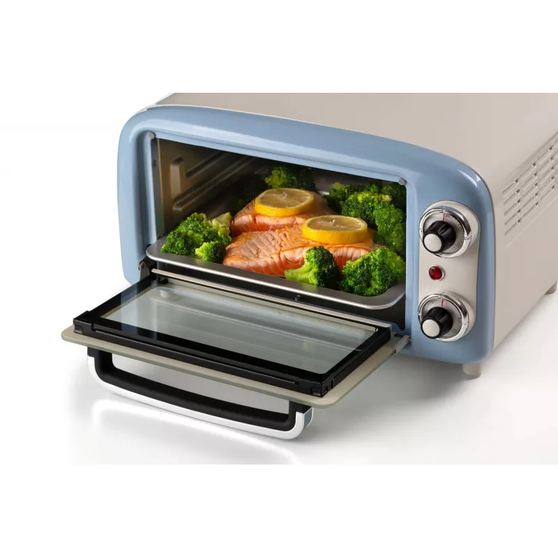 Ariete 3919 Kuchenka elektryczna Vintage, 800W, pojemność 10L, podwójna szyba, Retro, niebieska