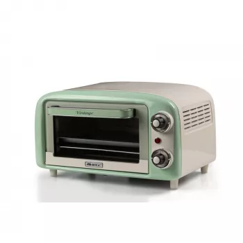 Ariete 3919 Elektryczny piekarnik Vintage, 800W, pojemność 10L, podwójne szkło, Retro, Zielony