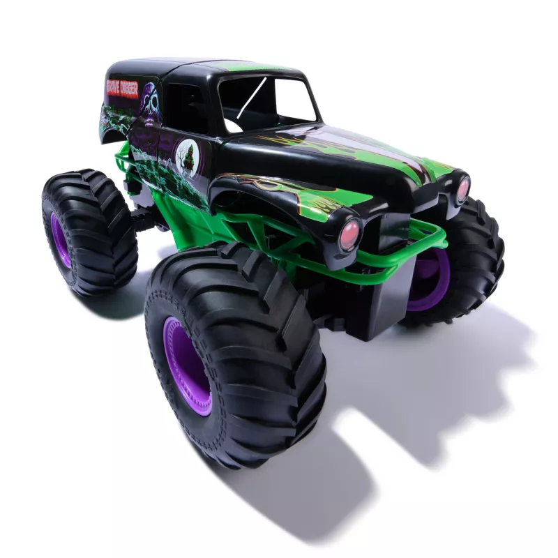 Monster Jam, Oficjalny Smash & Bash Grave Digger Zdalnie Sterowany Pojazd Do Użytku Wewnątrz i Na Zewnątrz, Skala 1:15, Naprawialny Monster Truck, Zabawki Dla Chłopców i Dziewczynek Od 4 Lat