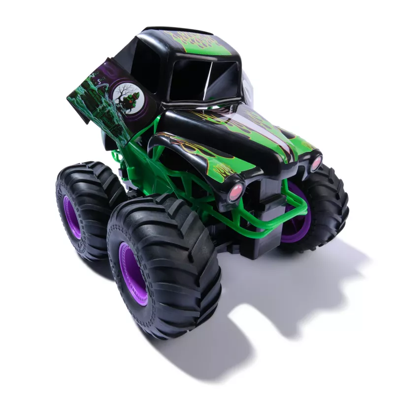 Monster Jam, Oficjalny Smash & Bash Grave Digger Zdalnie Sterowany Pojazd Do Użytku Wewnątrz i Na Zewnątrz, Skala 1:15, Naprawialny Monster Truck, Zabawki Dla Chłopców i Dziewczynek Od 4 Lat