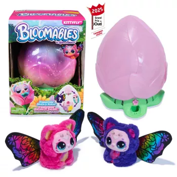 Hatchimals Bloomables by , Kittyfly Surprise Toy, Interaktywny pluszak z powtarzalnym podwójnym odkryciem, ponad 100 dźwięków i reakcji do zabawy w udawanie (wzory różne), Elektroniczne zwierzaki dla dzieci od 5 lat