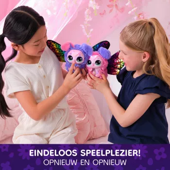 Hatchimals Bloomables by , Kittyfly Surprise Toy, Interaktywny pluszak z powtarzalnym podwójnym odkryciem, ponad 100 dźwięków i reakcji do zabawy w udawanie (wzory różne), Elektroniczne zwierzaki dla dzieci od 5 lat