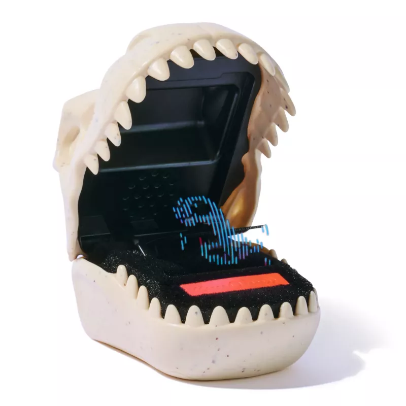 Interaktywny Dinozaur Spinmaster Bitzee Jurassic World – 25 dinozaurów w środku, reagujące na dotyk pojemniki, bateria AA, beżowy