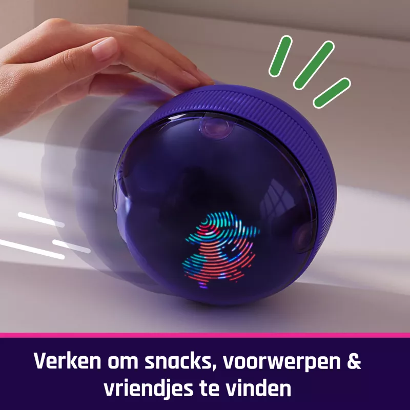 Interaktywna Zabawka Kulka Chomika Spinmaster Bitzee z Ponad 20 Cyfrowymi Chomikami, Toczy się i Reaguje na Dotyk, Bateria AA, Wielokolorowa