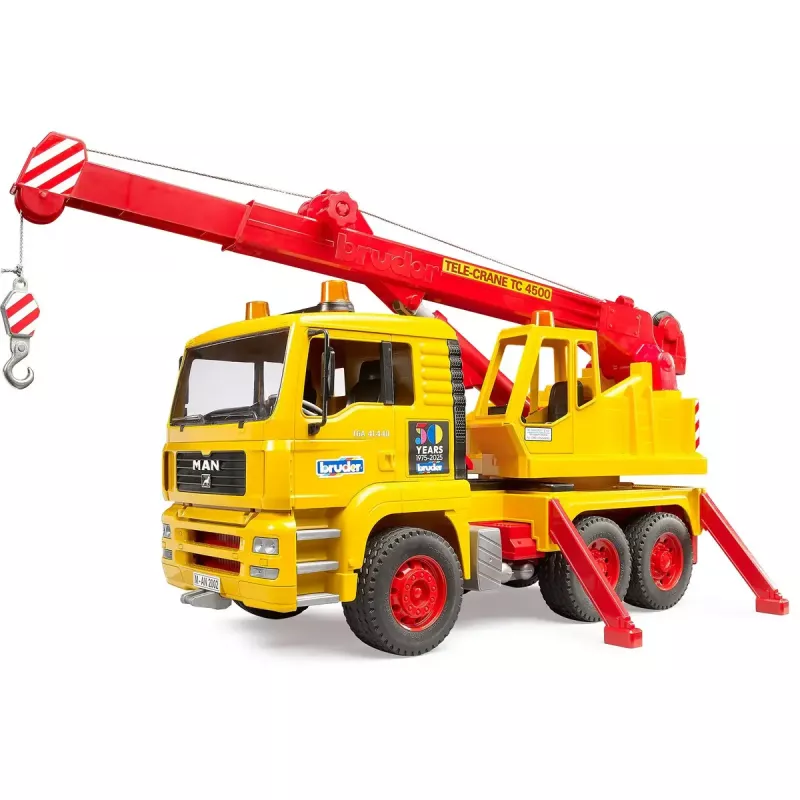 Zabawkowy dźwig ciężarowy BRUDER MAN TGA model 01054, pojazd w skali do zabawy