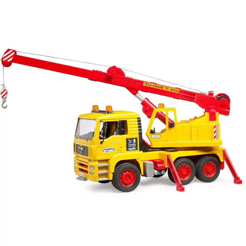 Zabawkowy dźwig ciężarowy BRUDER MAN TGA model 01054, pojazd w skali do zabawy