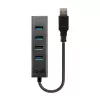 Lindy 4 Port USB 3.0 Hub, USB 3.2 Gen 1 (3.1 Gen 1) Type-A, USB 3.2 Gen 1 (3.1 Gen 1) Type-A, 5000 Mbit/s, Czarny, Aluminium, Plastik, 0.3 m