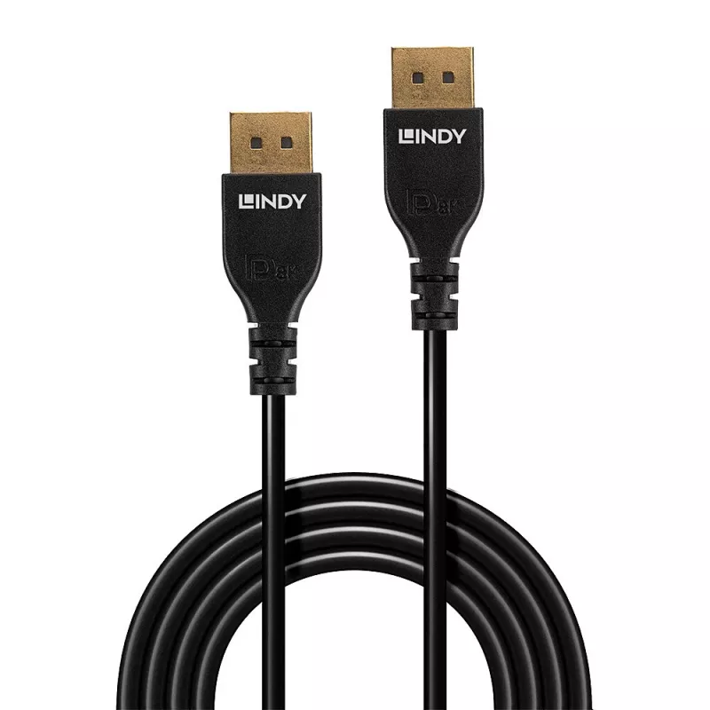 Lindy 3m cienki DisplayPort 1.4 kabel, 3 m, DisplayPort, DisplayPort, Męski, Męski, 7680 x 4320 pikseli