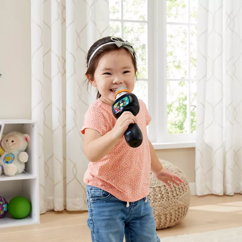 VTech Baby Magiczny Mikrofon Śpiewającej Zabawy, Mikrofon zabawkowy, 2 lata, AAA, 200 g, Czarny