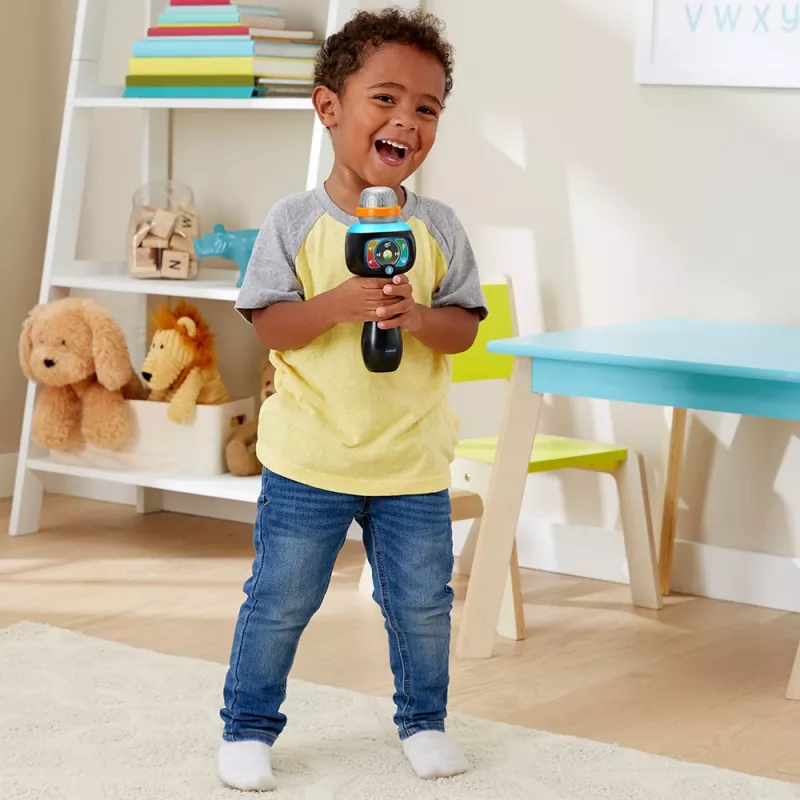VTech Baby Magiczny Mikrofon Śpiewającej Zabawy, Mikrofon zabawkowy, 2 lata, AAA, 200 g, Czarny