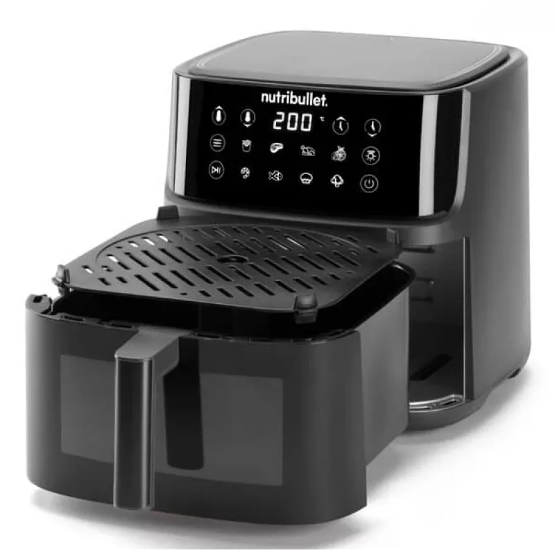NutriBullet CrispLite Vision Pojedyncza 8 L Wolnostojąca 2000 W Frytkownica beztłuszczowa Czarny