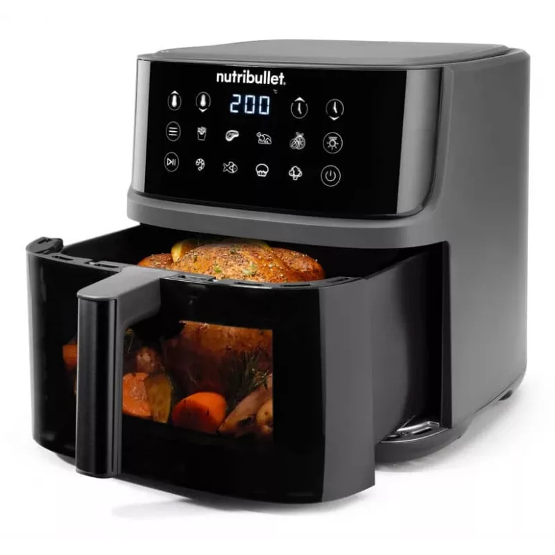 NutriBullet CrispLite Vision Pojedyncza 8 L Wolnostojąca 2000 W Frytkownica beztłuszczowa Czarny