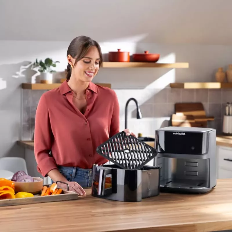 NutriBullet CrispLite Vision Pojedyncza 8 L Wolnostojąca 2000 W Frytkownica beztłuszczowa Czarny