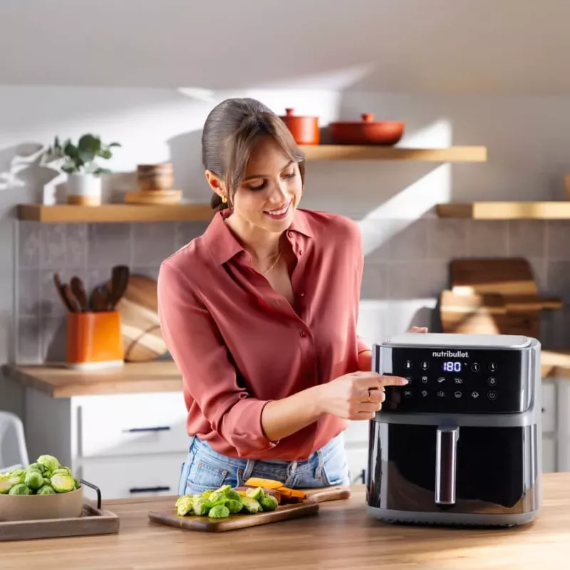 NutriBullet CrispLite Vision Pojedyncza 8 L Wolnostojąca 2000 W Frytkownica beztłuszczowa Czarny