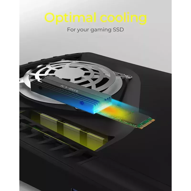 Radiator ICY BOX IB-M2HS-PS5 do PlayStation 5 Czarny 27mm x 76mm x 9mm