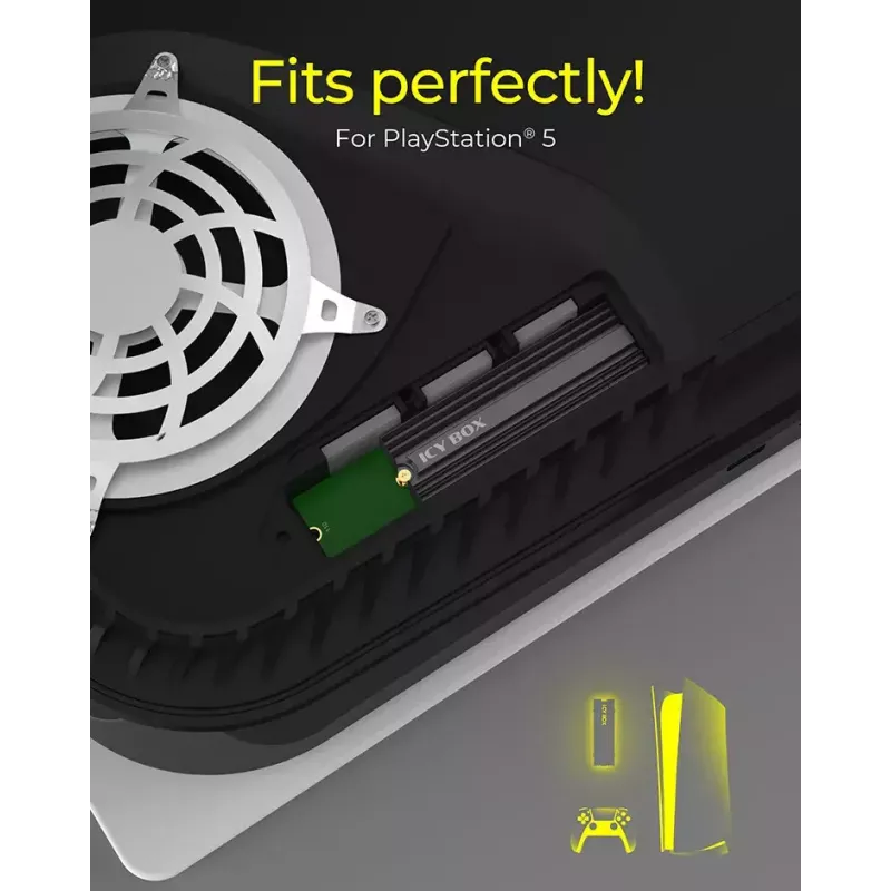 Radiator ICY BOX IB-M2HS-PS5 do PlayStation 5 Czarny 27mm x 76mm x 9mm
