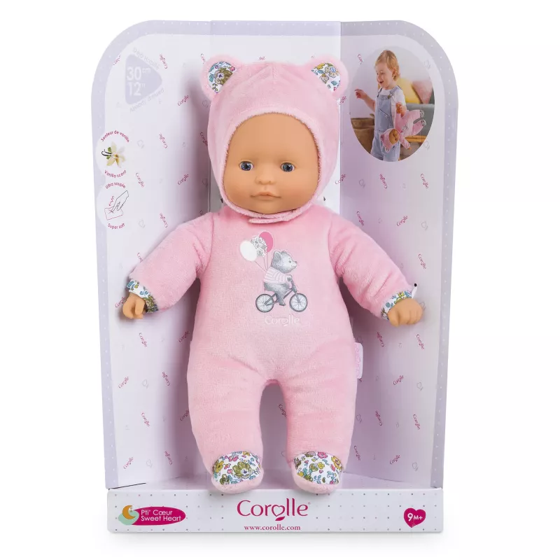 Pluszowa zabawka miś Simba-Dickie Corolle Mon Doudou Corolle Sweetheart różowa — przytulanka ukojenie