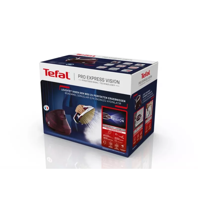 Tefal Pro Express Vision GV9810 3000 W 1,1 l Stopa Durilium AirGlide Autoclean Czerwony, Biały