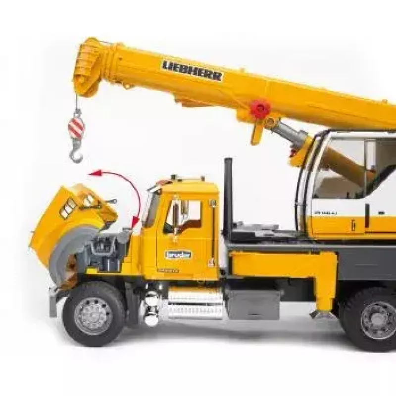 Ciężarówka z dźwigiem BRUDER MACK Granite Liebherr