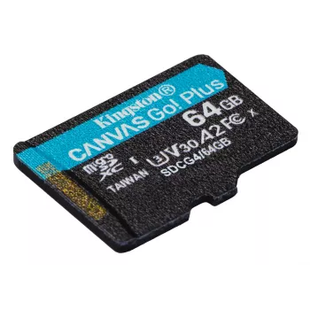 Kingston Technology 64GB microSDXC Canvas Go Plus Gen4 200R A2 U3 pojedyncze opakowanie w/o ADP