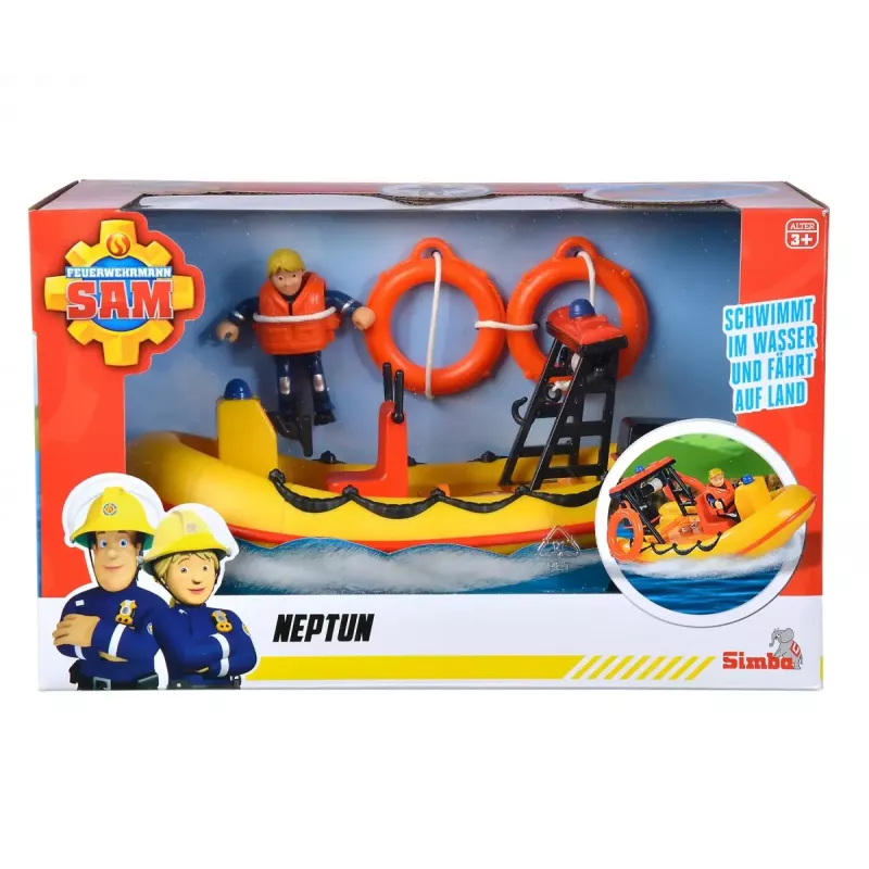 Łódka zabawkowa Simba-Dickie Fireman Sam Neptun z figurką — pojazd do zabawy
