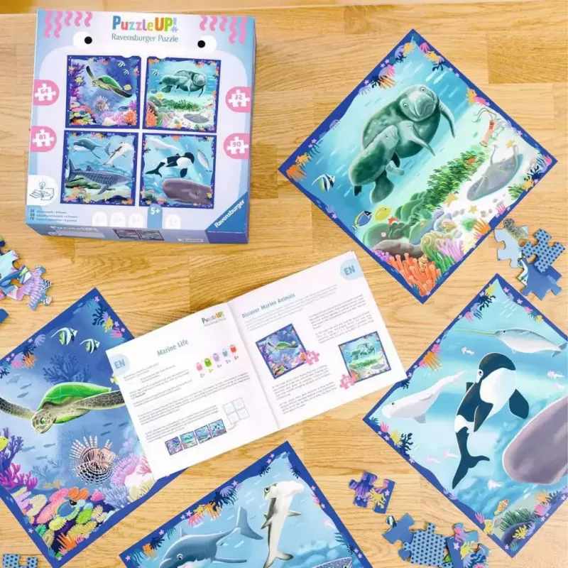Puzzle Ravensburger UP! Sea Creatures — zestaw 64, 72, 81, 90 elementów