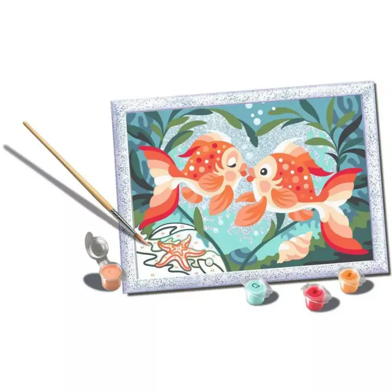 Zestaw do malowania Ravensburger CreArt — Fish in Love (model 23998) — zestaw do malowania po numerach farbami akrylowymi