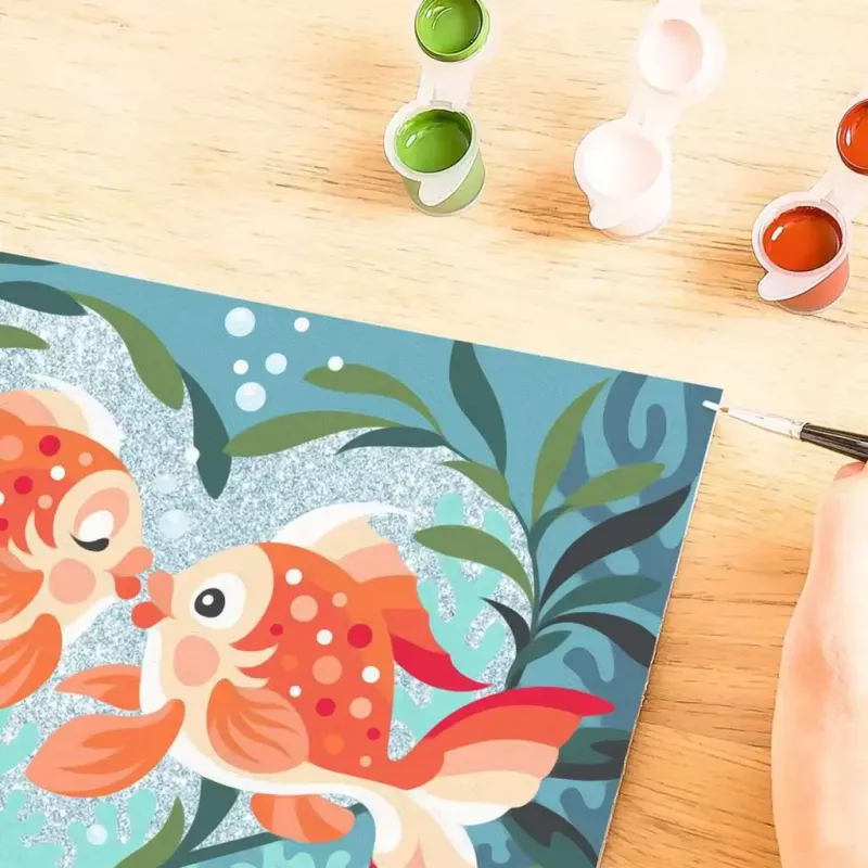 Zestaw do malowania Ravensburger CreArt — Fish in Love (model 23998) — zestaw do malowania po numerach farbami akrylowymi