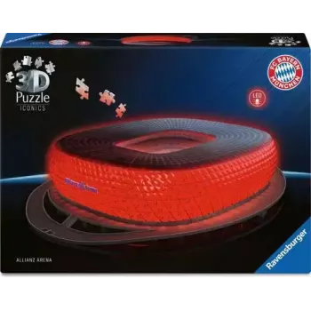 Puzzle 3D Ravensburger Iconics Allianz Arena z oświetleniem, 216 elementów
