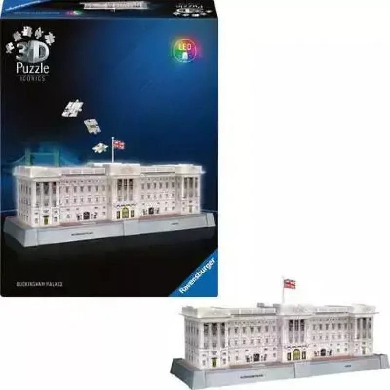 Puzzle 3D Ravensburger Iconics Buckingham Palace z oświetleniem, 216 elementów
