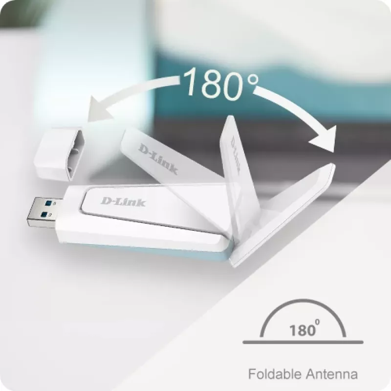 D-Link Wi-Fi 6 AX1800 USB 3.0 Dongle, Bezprzewodowy, USB, WLAN, 1800 Mbit/s