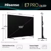 Hisense 100E7Q PRO 2.54 m (100 cali) 4K Ultra HD Smart TV Wi-Fi Czarny