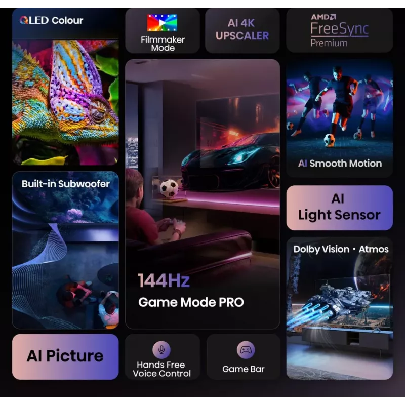 Hisense 100E7Q PRO 2.54 m (100 cali) 4K Ultra HD Smart TV Wi-Fi Czarny