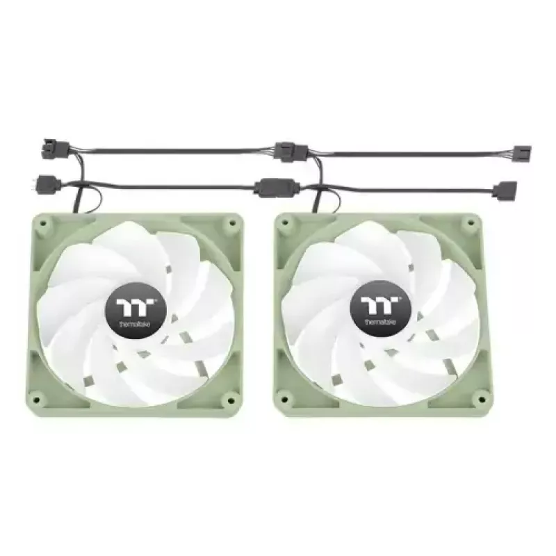 Wentylator obudowy komputerowej THERMALTAKE Matcha zielony CT120 120mm, 500–2000 RPM, 1.87 mmH2O, szary, 2 szt.