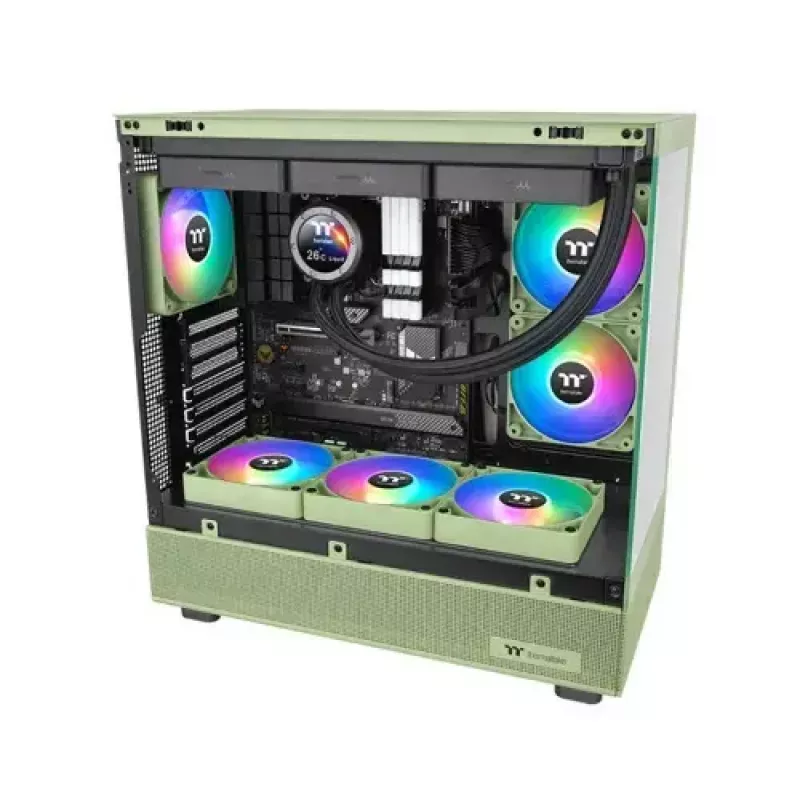 Wentylator obudowy komputerowej THERMALTAKE Matcha zielony CT120 120mm, 500–2000 RPM, 1.87 mmH2O, szary, 2 szt.
