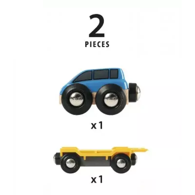 Model Railway Car Transporter by Ravensburger BRIO — 2-piece, Czarny/niebieski/żółty
