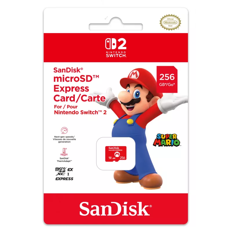 Karta microSD Express NINTENDO 256 GB do Nintendo Switch 2, wzór Mario