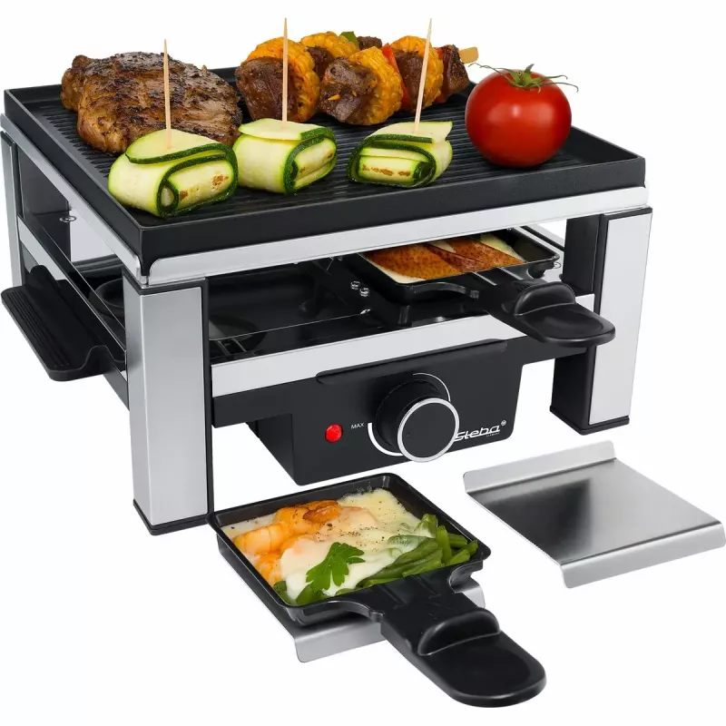 Guss-Raclette RC 104 schwarz/edelstahl