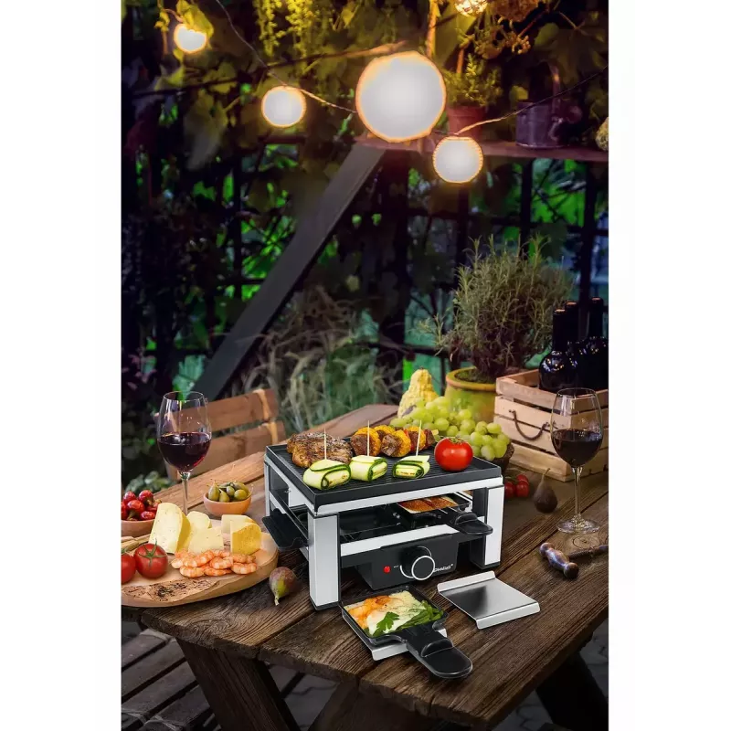 Guss-Raclette RC 104 schwarz/edelstahl