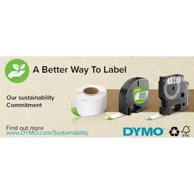 Etykiety DYMO Authentic D1 Durable | Czarny nadruk na białej taśmie | 12 mm x 5,5 m | Wysokowydajna taśma etykietująca do drukarek etykiet LabelManager