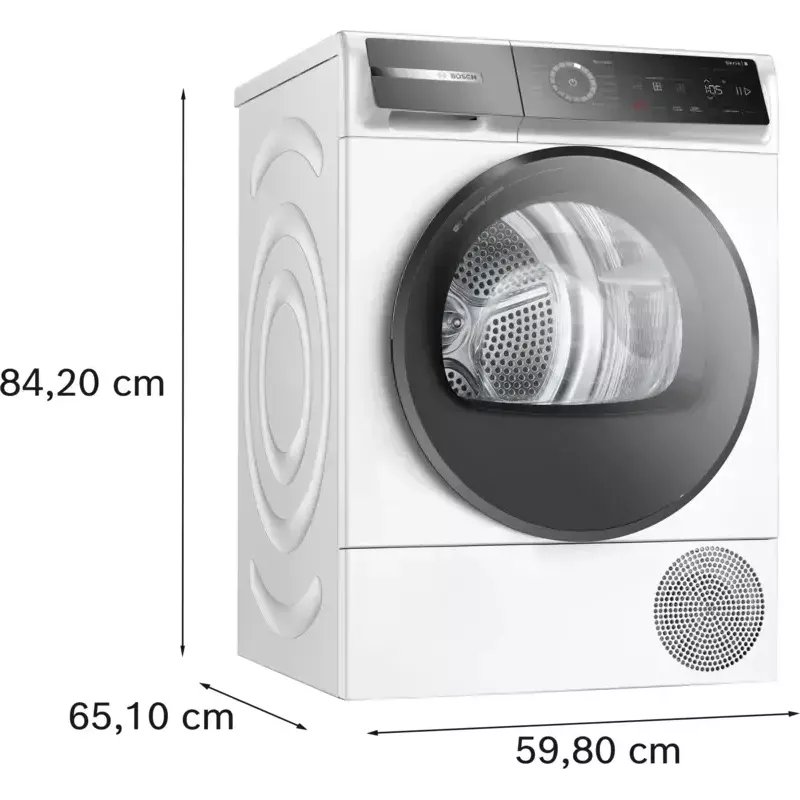 Bosch Serie 8 WQB246D41 suszarka na pranie Wolnostojąca Ładowana od przodu 9 kg Biała
