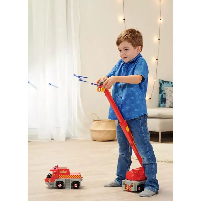 Zabawkowy wóz strażacki z dźwigiem Simba-Dickie Fireman Sam 2-w-1 (czerwony/żółty)