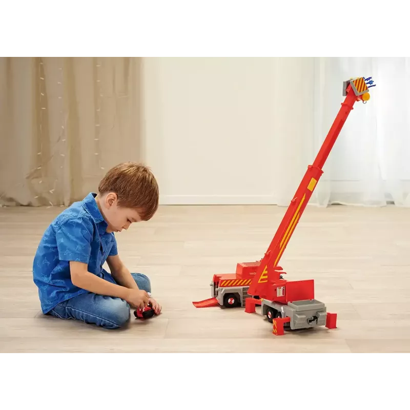 Zabawkowy wóz strażacki z dźwigiem Simba-Dickie Fireman Sam 2-w-1 (czerwony/żółty)